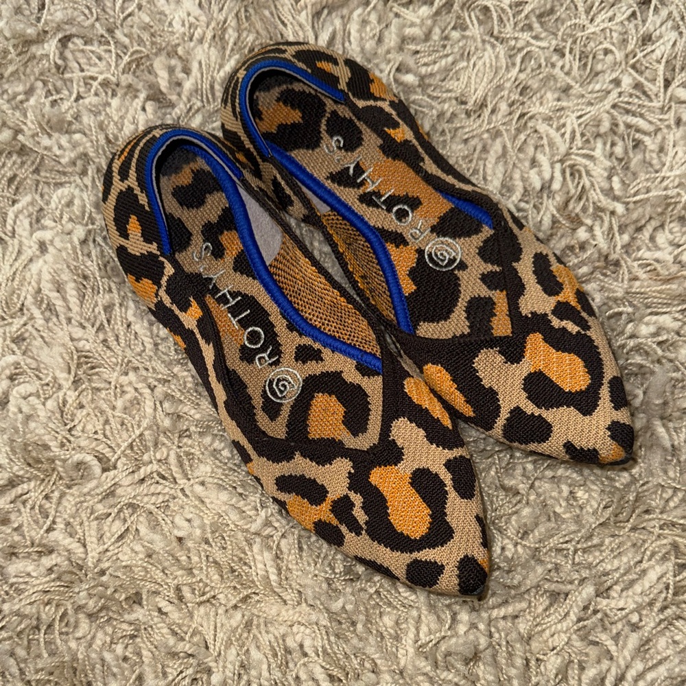 Rothy's Brown and Black Leopard Flats